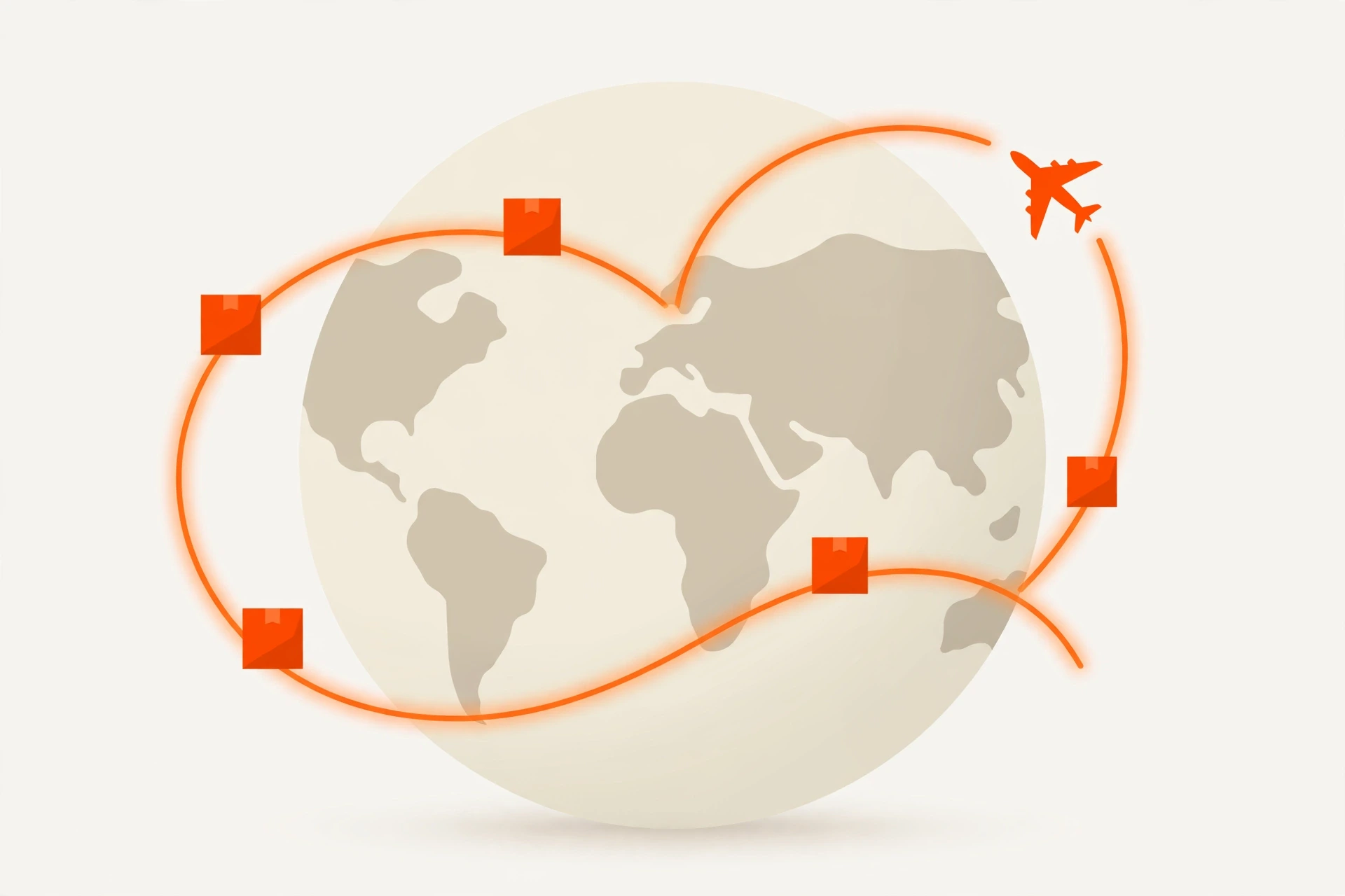 GOFO Tracking: Track Your GOFO Package 8 Illustration of GOFO international shipping with a globe, delivery routes, plane and parcels