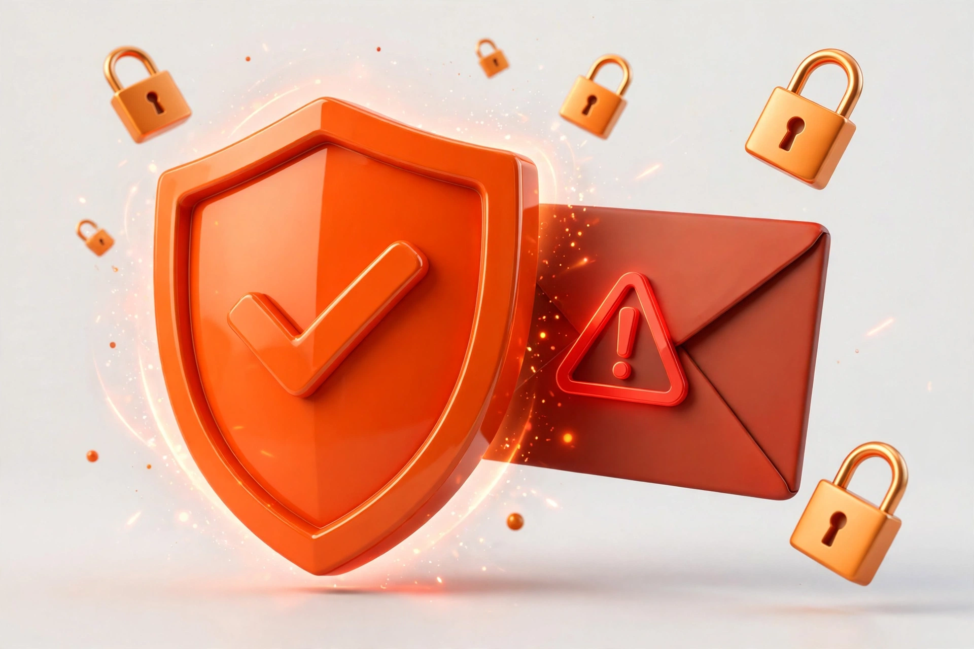 3D illustration: shield blocking a suspicious message - avoiding GOFO tracking scams