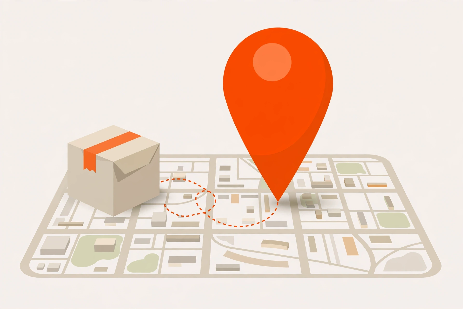 GOFO Tracking: Track Your GOFO Package 7 Illustration of a parcel location on a map with a large location pin